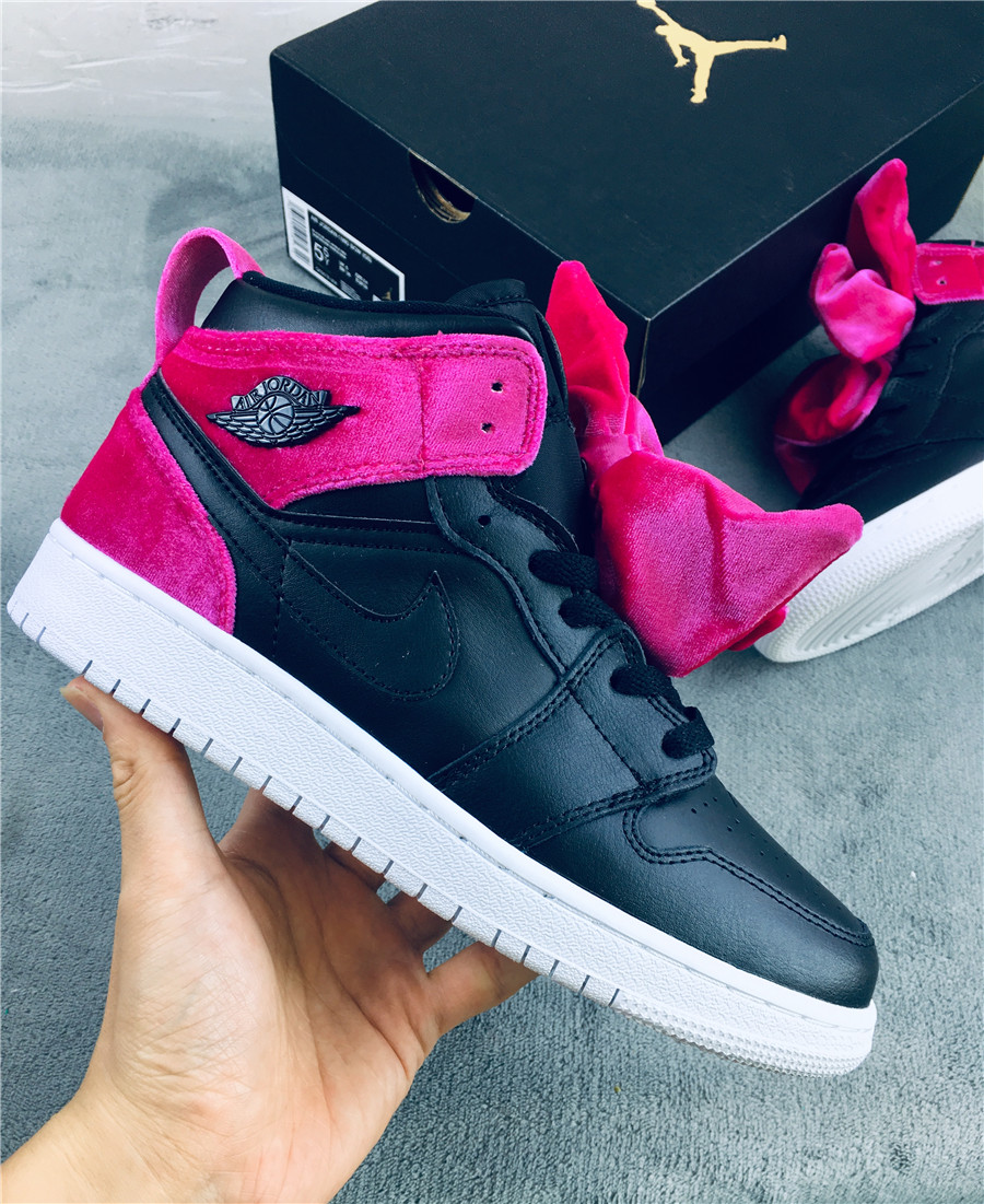 Air Jordan 1 Mid Bow Black Purple Shoes For Women